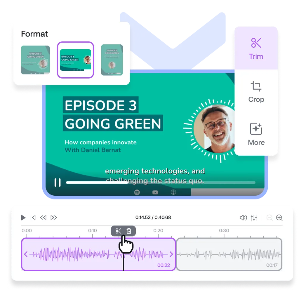 Podcast Video Maker: Edit Your Audio and Video Online