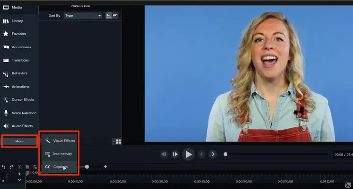 add captions with software video