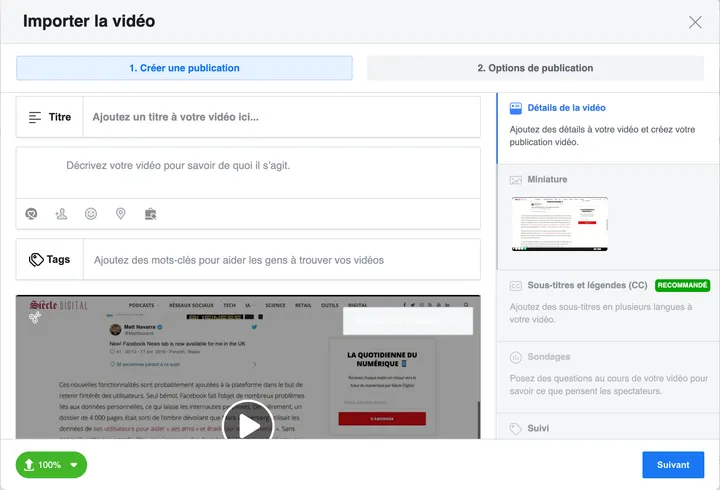 video facebook engagement