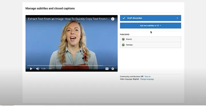 Add subtitles to your video on Youtube