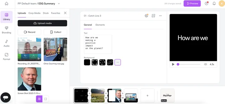 Edit your corporate video with playplay