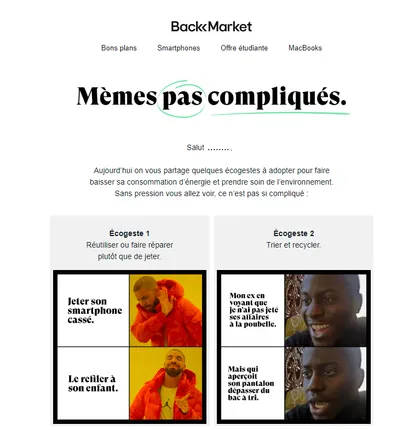 exemple de newsletter back market