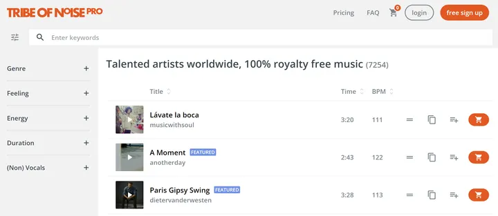 Musiques libres de droits sur Free Music Archive