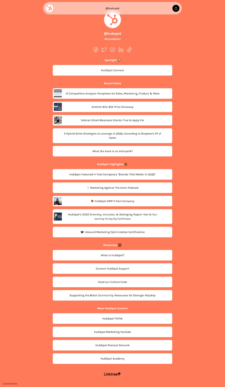 Biographie Instagram Hubspot