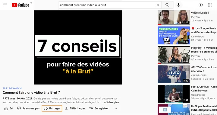 Comment partager une vidéo YouTube