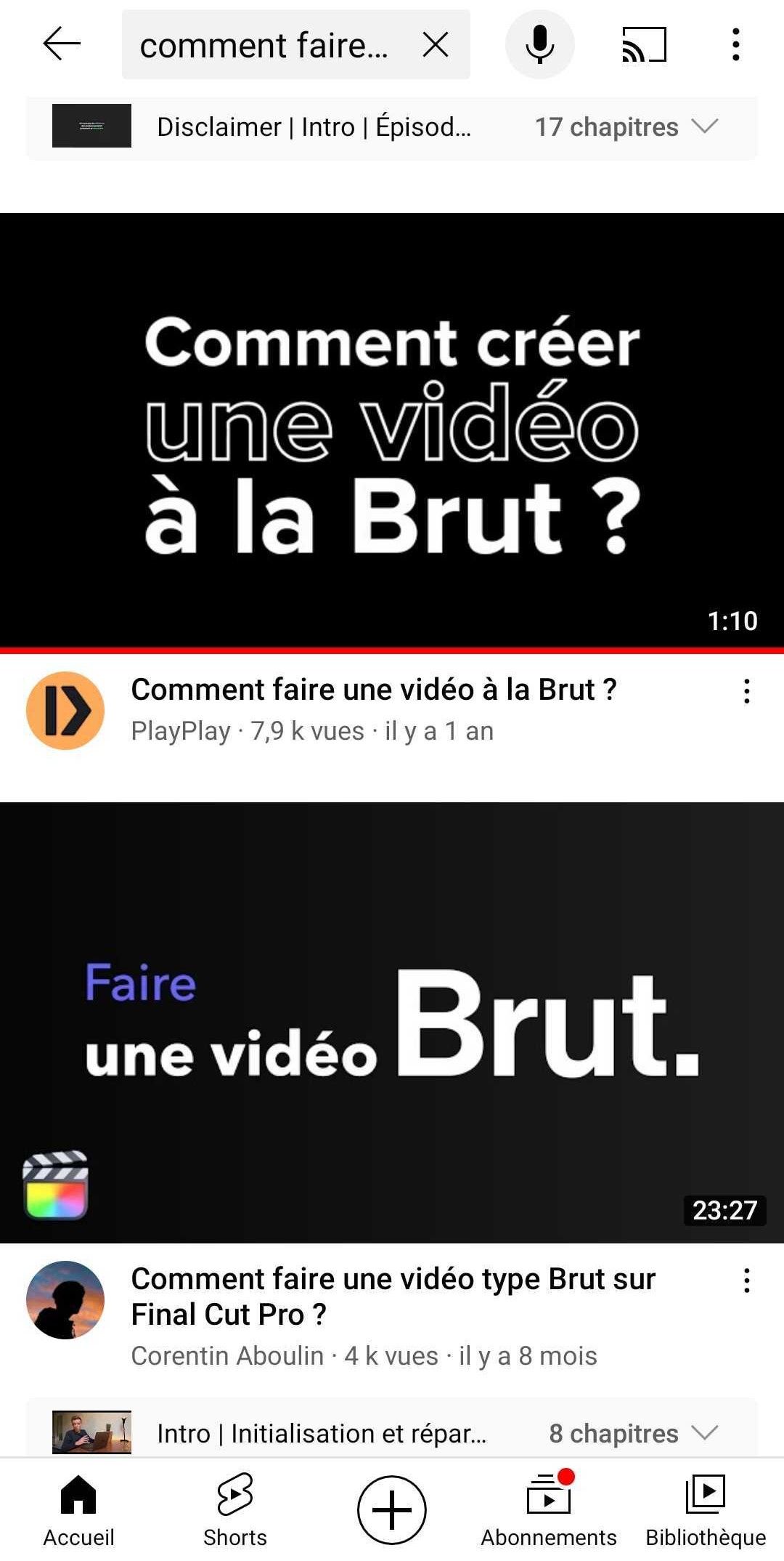 Faire une recherche YouTube sur mobile