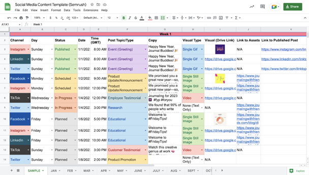 Create a content calendar