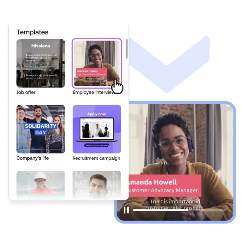 Créez des témoignages vidéo uniques avec des modèles personnalisables