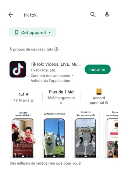 TikTok compte entreprise 