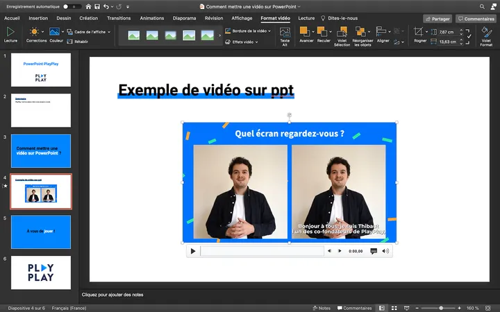 fichier vidéo sur PowerPoint